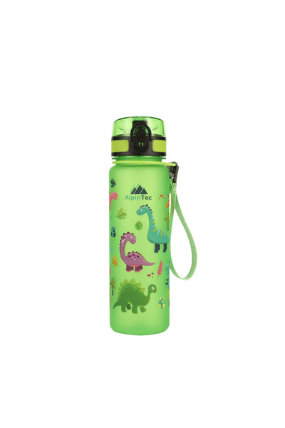 AlpinTec Παιδικό πλαστικό μπουκάλι 500ml, δεινοσαυρικό, ανοιχτό πράσινο