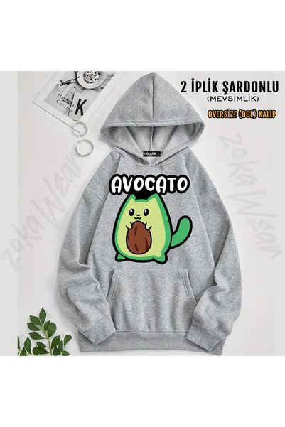 ZOKAWEAR Iz Kids Avocado Printed Hooded Sweatshirt