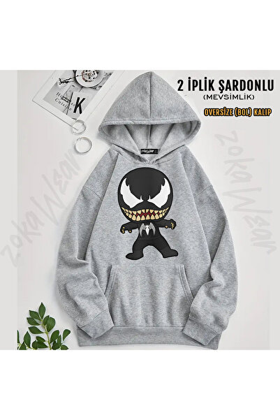 ZOKAWEAR Venom Printed Printed Hooded Sweatshirt