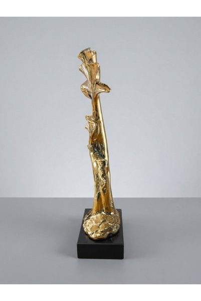 Muratoğlu Home Modern Gold Ginkgo Yaprak Motifli Konsol & Sehpa Üstü Dekoratif Obje