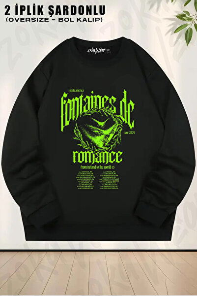 ZOKAWEAR Logo Fontaines Dc Printed Crew Neck Sweatshirt