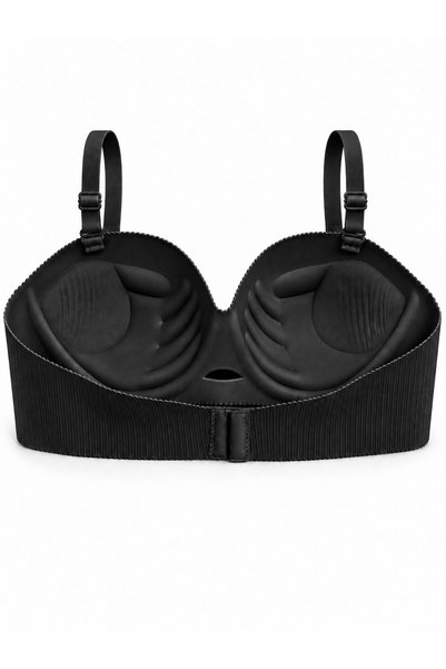 Softwearr حمالة صدر نسائية بتصميم على شكل يد مع دعم داخلي ونسيج مخطط (مقاس ضيق)