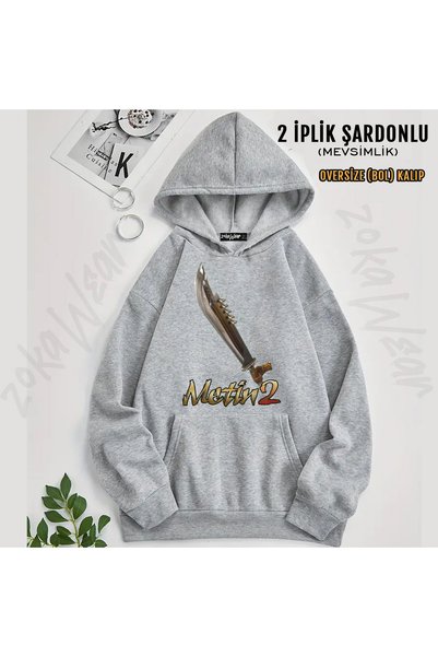 ZOKAWEAR Essential Game Metin2 Printed Hooded Sweatshirt