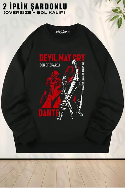 ZOKAWEAR Devil May Cry Dante Printed Crew Neck Sweatshirt