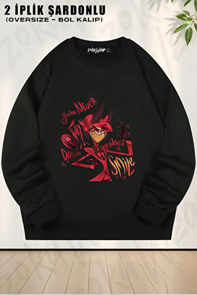 ZOKAWEAR Alastor Hazbin Hotel Printed Crew Neck Sweatshirt
