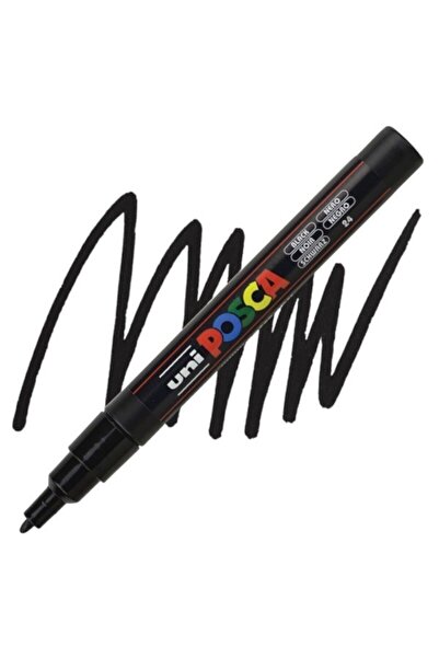 Uni POSCA PC-3M ΑΝΟΙΧΤΟ ΜΑΥΡΟ 1.3MM ΜΑΡΚΕΡ ΓΙΑ ΜΠΑΛΑ