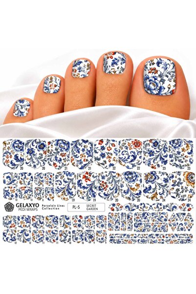 GELAXYO PEDI WRAPS PORCELAIN LINES PL-5 С 38 броя ленти, 26 декорации, пила, ...