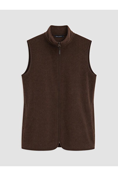 LC Waikiki Lcw Everyday Brown Fleece Plain Women's Vest with Nevavm Difference