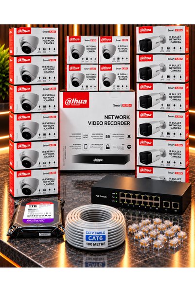 DAHUA 2 MP IP KAMERA 16'LI SET