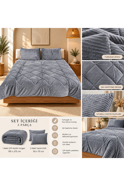 WİNTER DREAM 3 PARÇA YORGAN SETİ