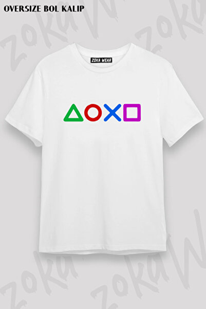 ZOKAWEAR Ps Game Controller Buttons Printed T-Shirt