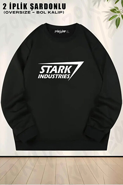 ZOKAWEAR Stark Industries Printed Crew Neck Sweatshirt