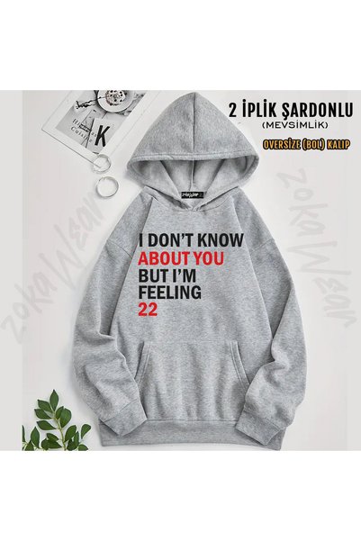 ZOKAWEAR Taylor Swift Design I'M Feeling 22 Printed Hooded Sweatshirt