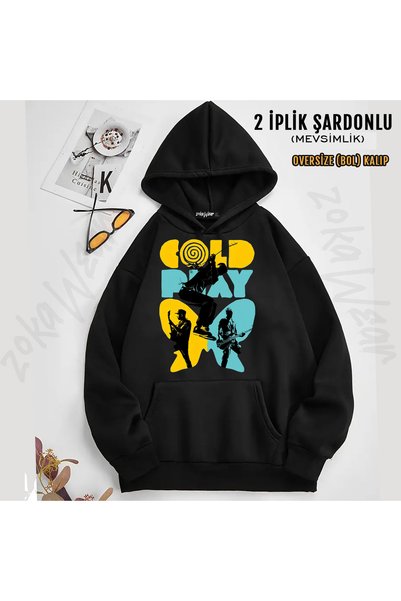 ZOKAWEAR Coldplay Paradise Rock Metal Printed Hooded Sweatshirt