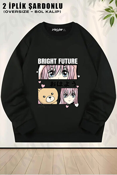 ZOKAWEAR Anime Graphic Printed Crew Neck Sweatshirt