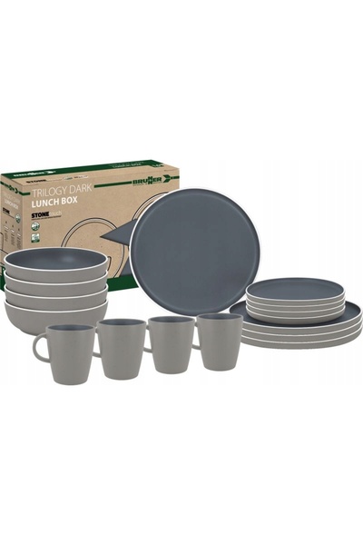 Brunner Set de cină din melamină închisă la culoare, Trilogia Lunch Box