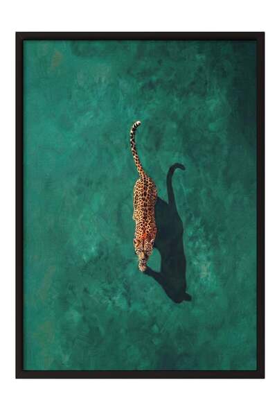 Postifull Jaguarın Doğayla Dansı Poster – Siyah Çerçeveli Tablo NO:180052