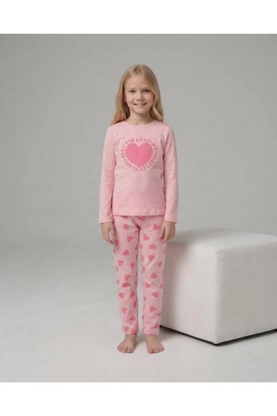 Vitmo Baby Heart Patterned Cotton Pajama Set