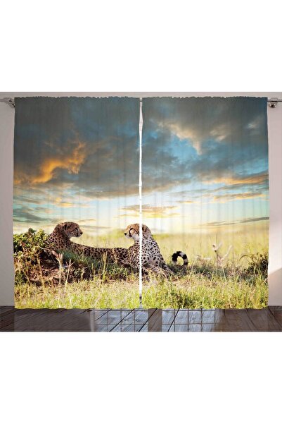 Abakuhaus Perdea de duș din vinil cu ghepari de la safari, 280x245cm, perdea ...