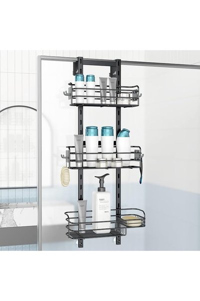 Nieifi Over The Door Shower Caddy Pantry Organizer Rack with Reliable Hooks, ...