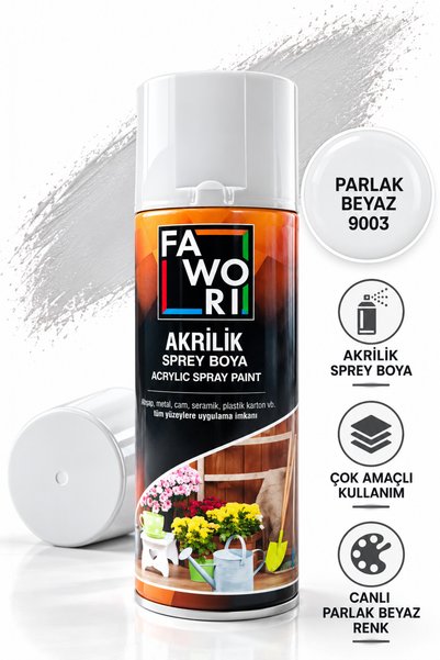 Fawori Akrilik Sprey Boya Ahşap Metal Cam Seramik Plastik İçin Çok Amaçlı Spr...