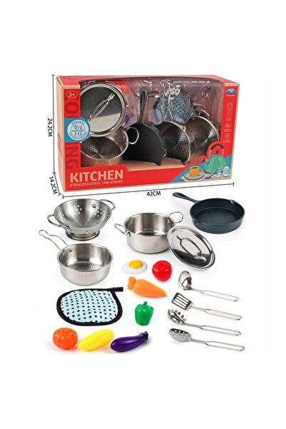 Askato Set de vase metalice 17 piese. Jucărie educativă pentru copii