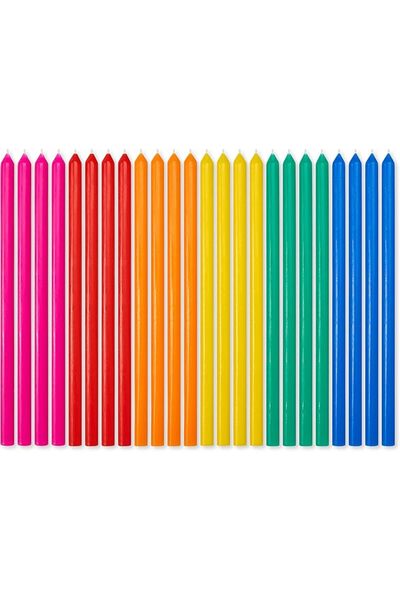 American Greetings Birthday Candles, Long Thin Multicolored (24-Count)