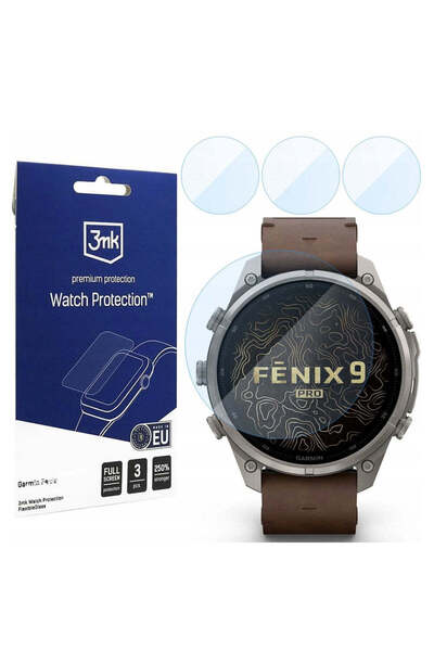 3MK Folie pentru Garmin Fenix 9 Pro 47mm, FlexibleGlass, set de 3 bucăți, Tra...