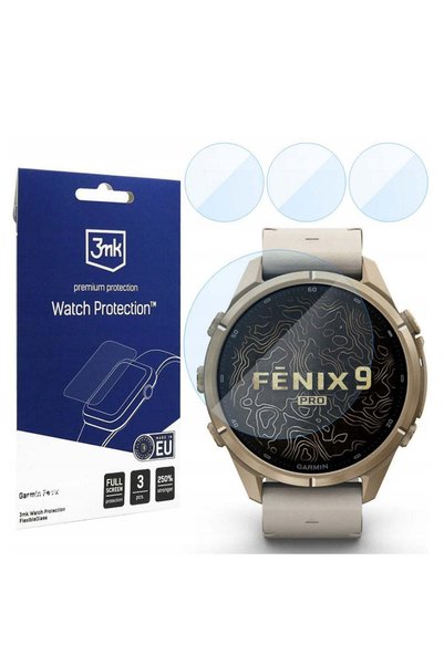 3MK Film for Garmin Fenix 9 Pro 43mm, FlexibleGlass, set of 3 pieces, Transpa...