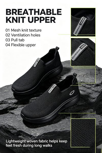 Najd Trend Mall Men Knit Sneakers Breathable Lightweight Walking Running Shoe...