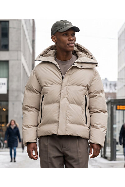Jack & Jones Jcolpha Puffer Jacket Men's Casual Coat Cream