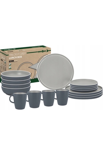 Brunner Set de masă din melamină gri, Trilogia Lunch Box