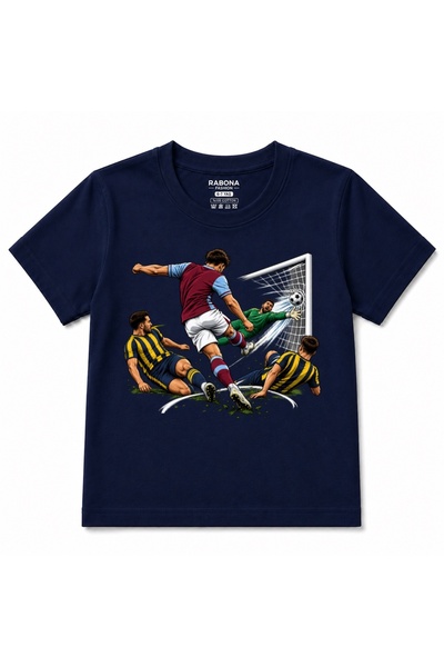 Rabona Fashion Tricou pentru copii cu design de acțiune de fotbal cu lovituri...