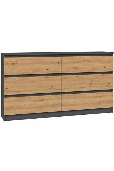 Topeshop TOP E SHOP M6 140 ANT/ART Comodă din lemn cu 4 sertare