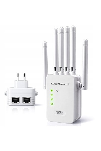 Qoltec 57067 300mbps 6 Antene 2xrj45 Semnal Stabil Amplificator Repetor Wi-Fi...