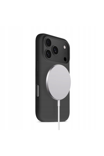 Crong Husă Color Cover Magnetică pentru iPhone 17 Pro MagSafe din Silicon Negru