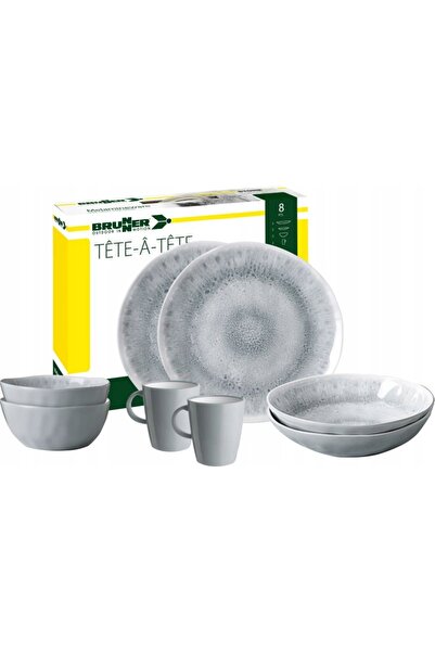 Brunner Set de veselă pentru 2 persoane, din melamină, model Pearl, tip tête-...