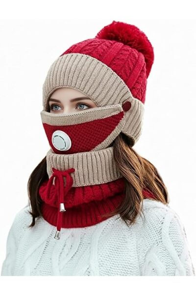 KASTWAVE Winter Beanie Hat for Women, Winter Scarf Mask Set, Warm Soft Slouch...
