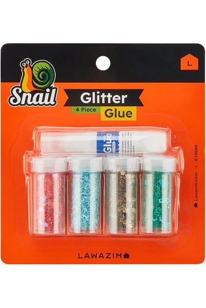 GENERAL Lawazim Glitter glue 4 piece | Rainbow Glue Stick Set for Arts and Cr...