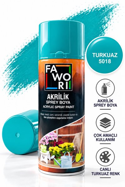 Fawori Akrilik Sprey Boya Ahşap Metal Cam Seramik Plastik İçin Çok Amaçlı Spr...