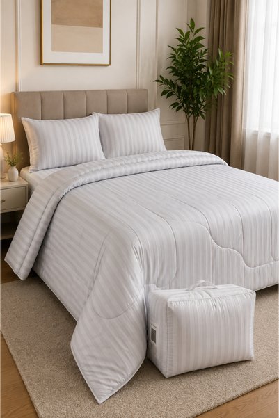 HOME AURAA Cotton Ease Single Comforter Set with Pillow cover- 140×200 cm – G...