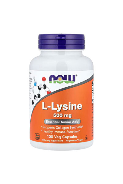 NOW L-Lysine 500mg 100 Veg Kapsül l-lizin