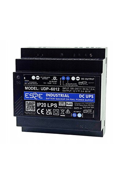 eSPe UDP-6012 UDP-6012 12V 5A 70W Sursă de alimentare bufferizată tip șină DIN