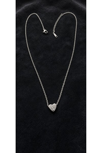ahsenaksesuar2025 Silver Color -Ö- Letter Heart Detailed Minimal Thin Chain S...