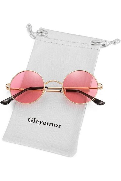 Gleyemor نظارات جون لينون الشمسية المستقطبة الصغيرة المستديرة للرجال والنساء،...