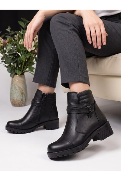 Nesil Shoes Marr 836 Genuine Leather and Fur Women's Boots