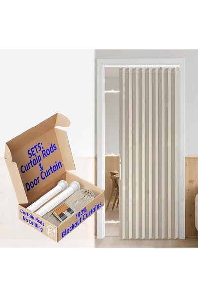 GENERAL 100% Blackout Curtain with Accordion Design for Door, Closet, Bedroom...