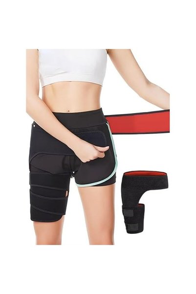 Yelajoy Adjustable Hip Support Brace, Thigh Leg Compression Wrap Sleeve, Unis...