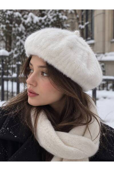 awix Kadın Parisienne Model Yumuşak dokulu Peluş Fransız RESSAM Bere /Şapka B...