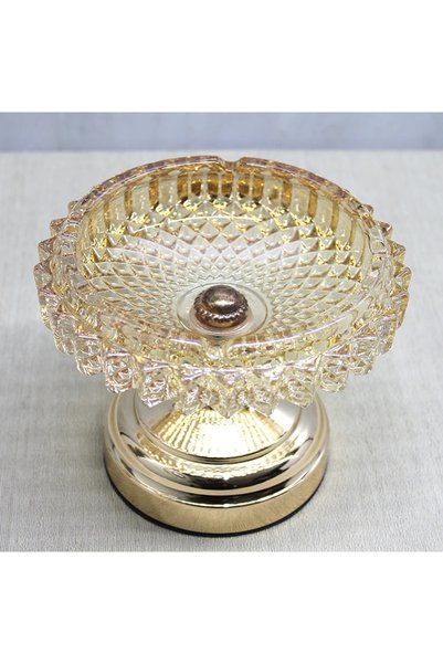 Generic Brand Glass Ashtray with Metal Legs Alk4877